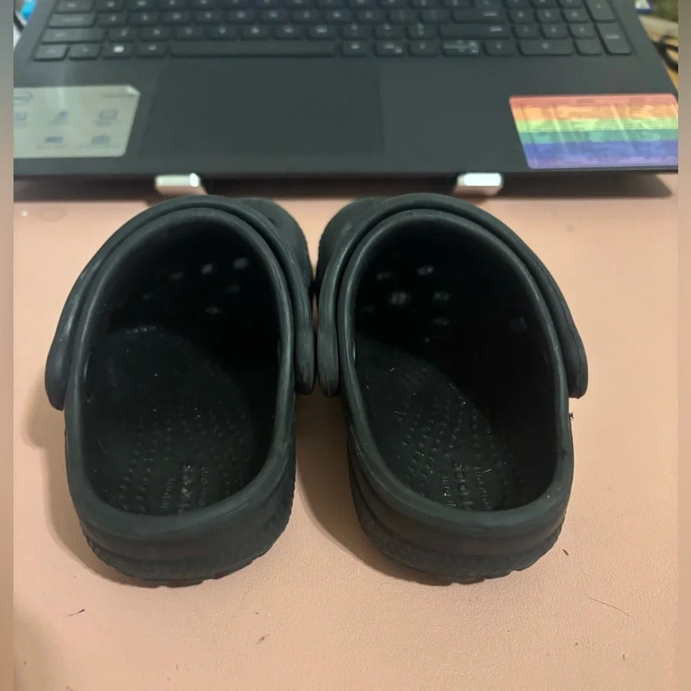 Croc Kids Clogs Slip On Shoes 11441 Adjustable Straps Black Toddlers Size C6